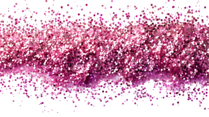 Pink glitter isolated on a transparent background