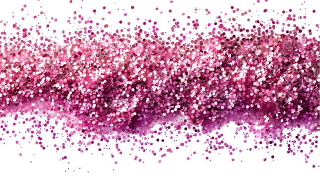 Pink glitter isolated on a transparent background