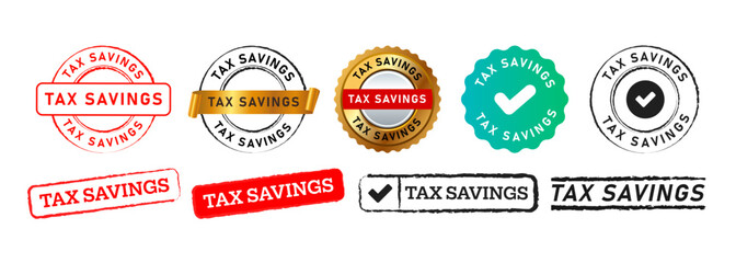 stamp and seal badge label sticker tax savings sign for financial taxation save economy business