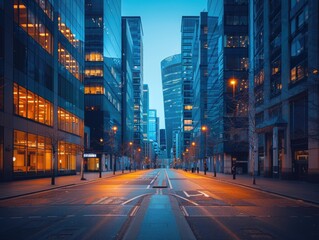 City skyscrapers at night
