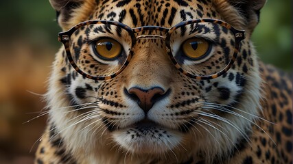 Experience the beauty of nature through a new lens, with stunningly detailed animals wearing glasses that reflect their individual personalities and characteristics."