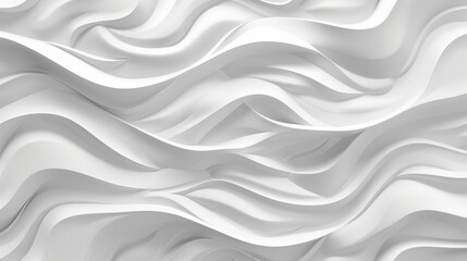 Abstract white waves with smooth and fluid texture creating an organic feel