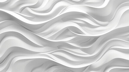 Obraz premium Abstract white waves with smooth and fluid texture creating an organic feel