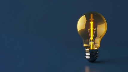 Illuminated lightbulb against a dark background, symbolizing innovation, ideas, and creativity.