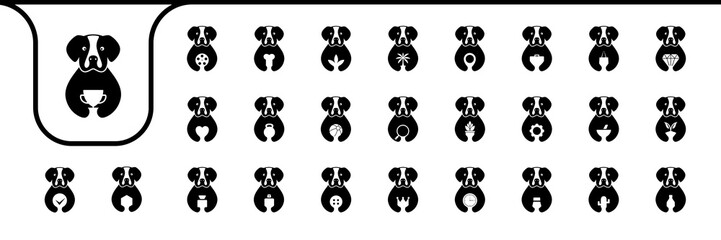 rottweiler dog mascot icon vector designs