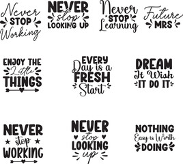 Fototapeta premium Motivational t shirt designs bundle