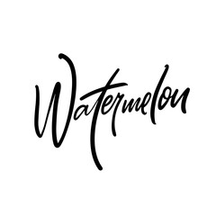 Handwritten Watermelon Text Illustration with Modern Typography and Stylish Design