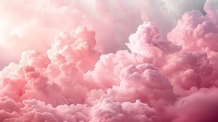 Fototapeta premium Pastel pink with whimsical cloud designs