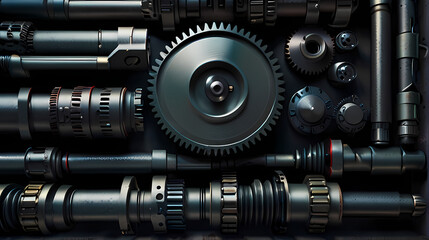 Background with a pile of gear theme