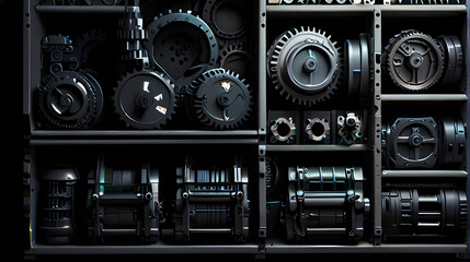 Fototapeta premium Background with a pile of gear theme