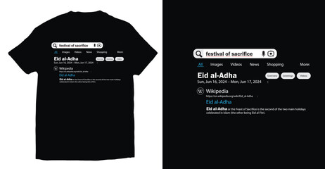 Eid al adha typography t-shirt design 2024 Latest eid festival t shirt design vector