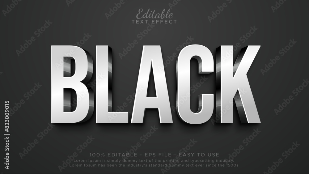 Poster black editable text effect. glow text style