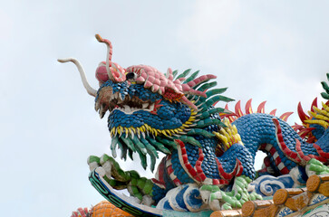Chinese style dragon statue in Chinese temple