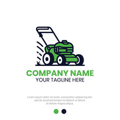 Lawn mower logo vector design for lawn care or gardening service
