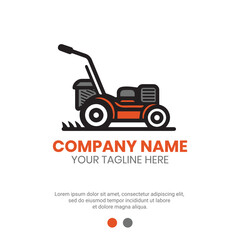 Lawn mower logo vector design for lawn care or gardening service