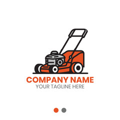 Lawn mower logo vector design for gardening service