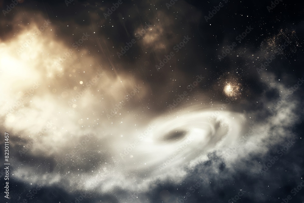 Aufkleber an abstract depiction of a fiery black hole with a glowing spiral vortex, capturing the intense ener