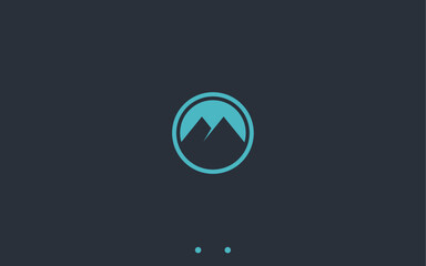 mountain with circle logo design vector silhouette illustration