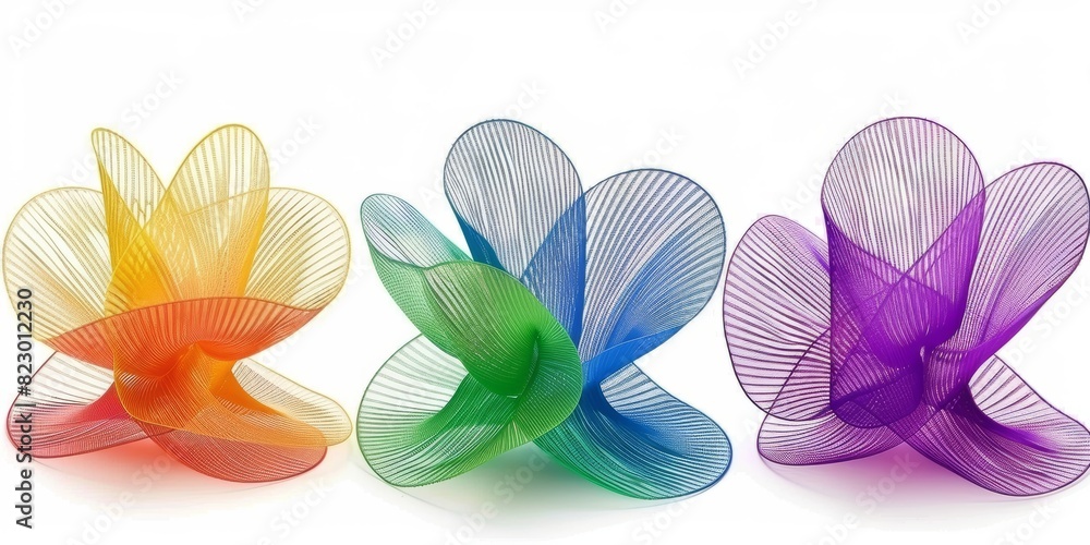 Fototapete modern abstract art featuring colorful shapes and lines, creating a dynamic and fluid pattern that e