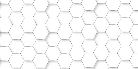 Abstract background with hexagons Abstract hexagon polygonal pattern background vector. seamless bright white abstract honeycomb background.	