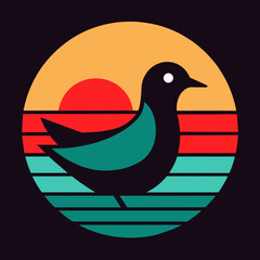 Pigeon summer t-shirt design vector art illustration