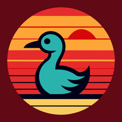 Duck summer t-shirt design vector art illustration