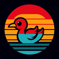 Duck summer t-shirt design vector art illustration