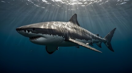 Fototapeta premium Great White Sharks.generative.ai