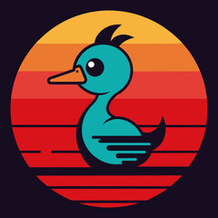 Duck summer t-shirt design vector art illustration