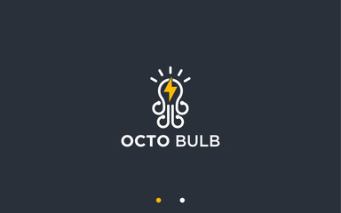 octopus with bulb logo design vector silhouette illustration © fan dana