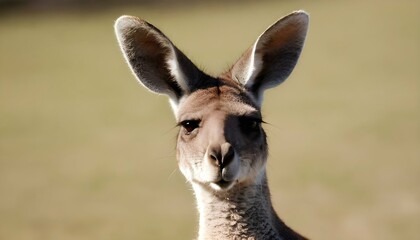 A Kangaroo With Its Ears Perked Up Listening For Upscaled 3