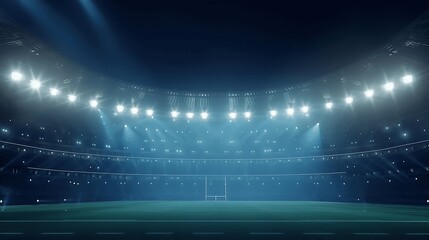Sports stadium at night. Generative AI