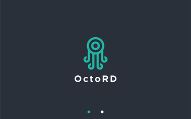 octopus logo design vector silhouette illustration © fan dana