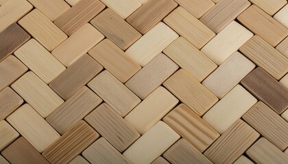 Detailed view of wooden cubes as background. Generative AI
