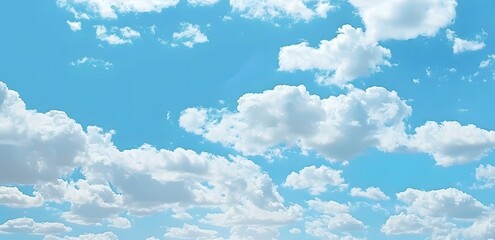 Blue Sky with White Clouds - Clean Air and Natural Landscape