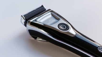 High-quality electric clippers for close shaving, isolated white background, studio lighting highlighting sleek design, perfect for advertising