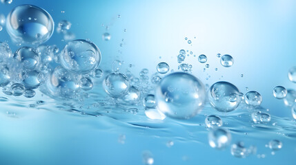 Digital blue bubble skin care products abstract poster web PPT background