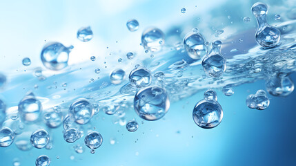 Digital blue bubble skin care products abstract poster web PPT background