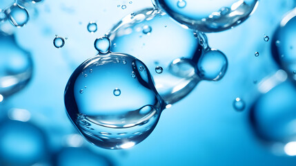 Digital blue bubble skin care products abstract poster web PPT background