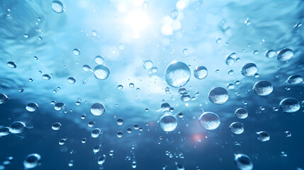 Digital blue bubble skin care products abstract poster web PPT background