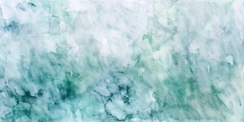 Watercolor paint strokes on wide canvas textured green background decorating art painting illustration, generated ai	