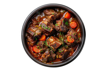 Beef oxtail stew Isolated on white background