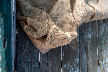 textured cotton fabric, background, bag