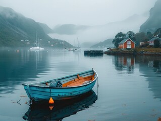 Red boats in the harbor