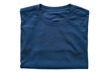 Dark blue folded t shirt Isolated on white background