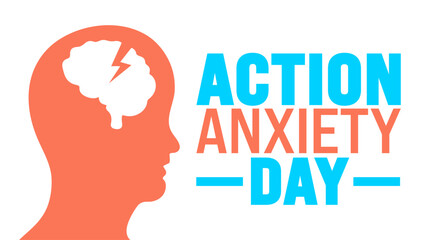 June is Action anxiety day background template. Holiday concept. use to background, banner, placard, card, and poster design template with text inscription and standard color. vector illustration.