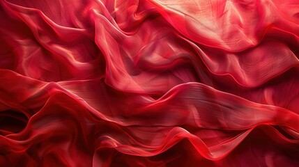 Obraz premium Scarlet red with faint, wavy lines, copy space