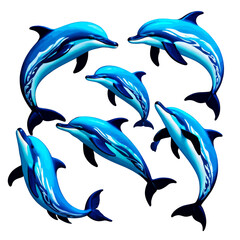 Naklejka premium a group of dolphins swimming in the ocean