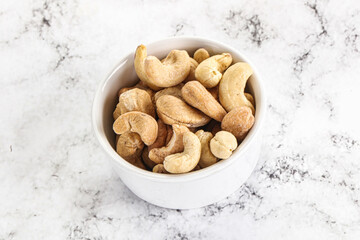 Cashew nuts heap in the bowl