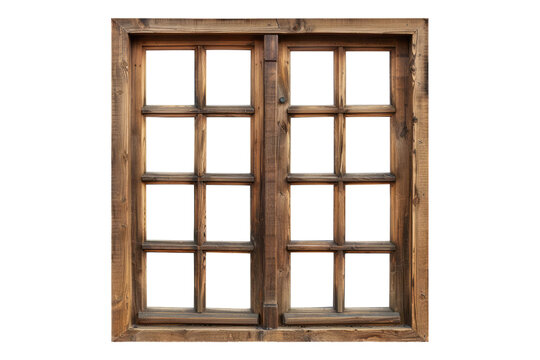 Fototapeta Natural wooden window Isolated on white background